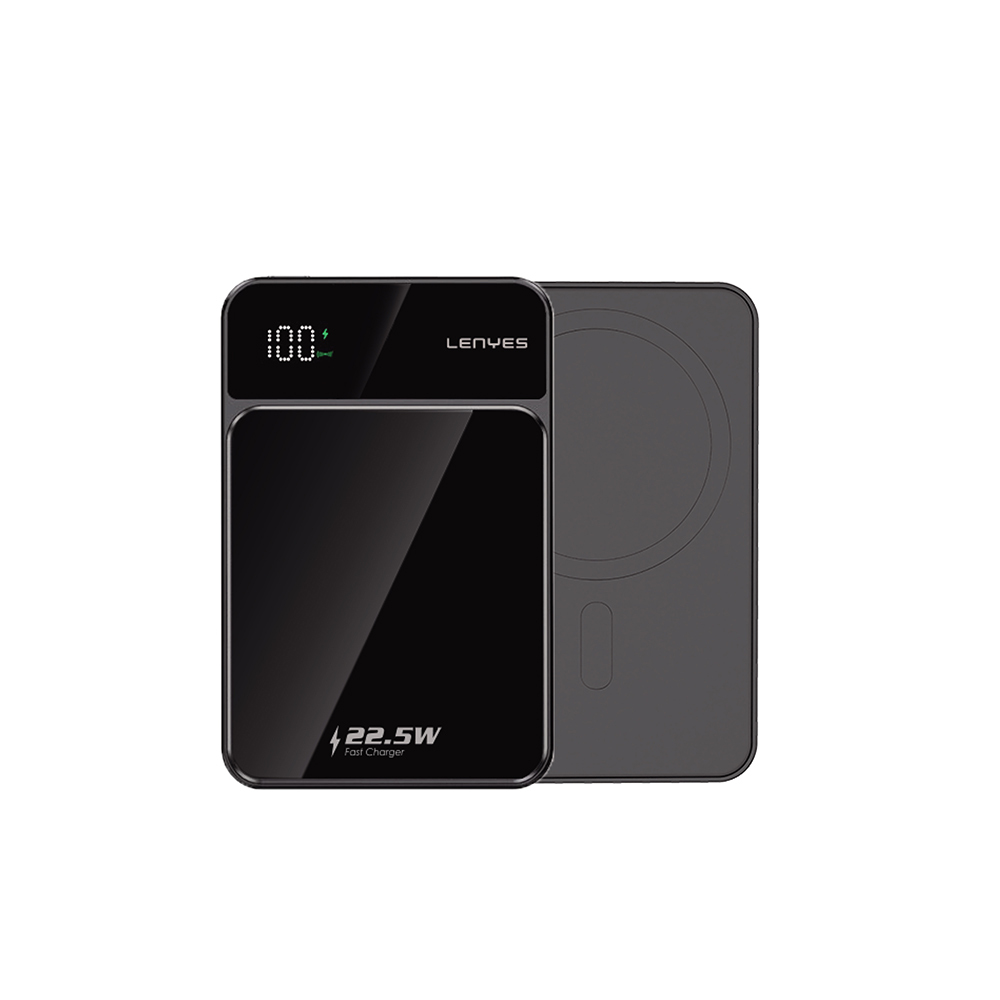 Lenyes PW126D Dijital LED Ekranlı Kablosuz Şarj Özellikli Powerbank 22.5W 10.000mAh - 1