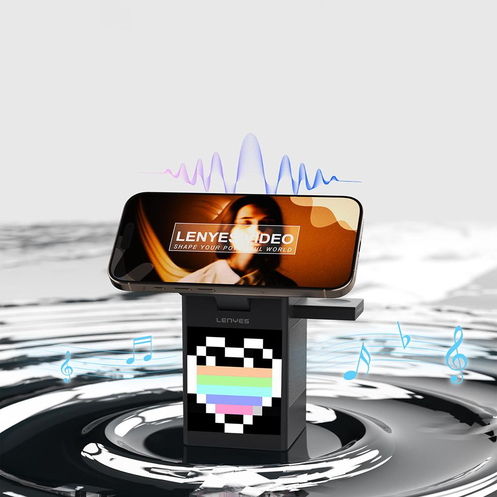 Lenyes PW320 Qi2 Charging Technology Alarm Bluetooth Speaker Feature Phone & Smart Watch & Headphone 15W 6in1 Wireless Charging Stand - 7