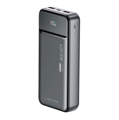 Lenyes PX254D PD 20W Fast Charging Powerbank with Digital LED Display, 22.5W, 20000mAh Capacity Silver