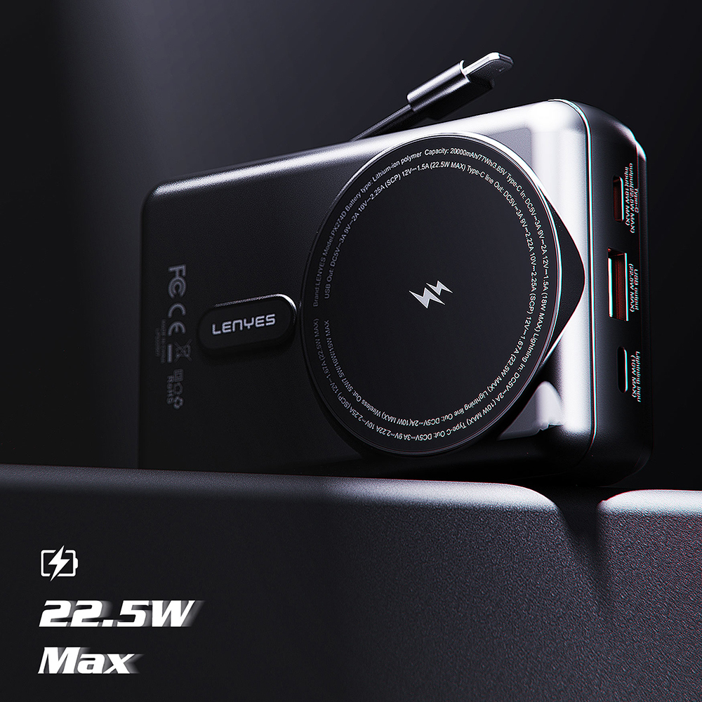 Lenyes PX274D PD 22.5W Standlı M-safe Şarj Özellikli Wireless Powerbank 15W 20000mAh - 8