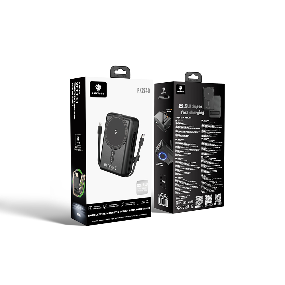 Lenyes PX274D PD 22.5W Standlı M-safe Şarj Özellikli Wireless Powerbank 15W 20000mAh - 9