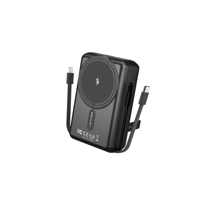 Lenyes PX274D PD 22.5W Wireless Powerbank with Stand and M-safe Charging Feature 15W 20000mAh Black