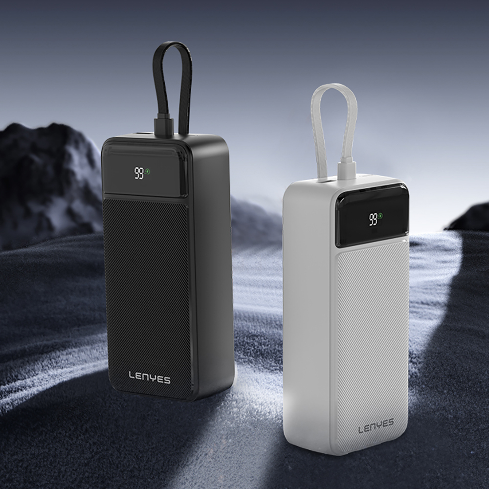 Lenyes PX355D Digital LED Display Powerbank with Type-C and Lightning Cable 22.5W 30.000mAh - 8