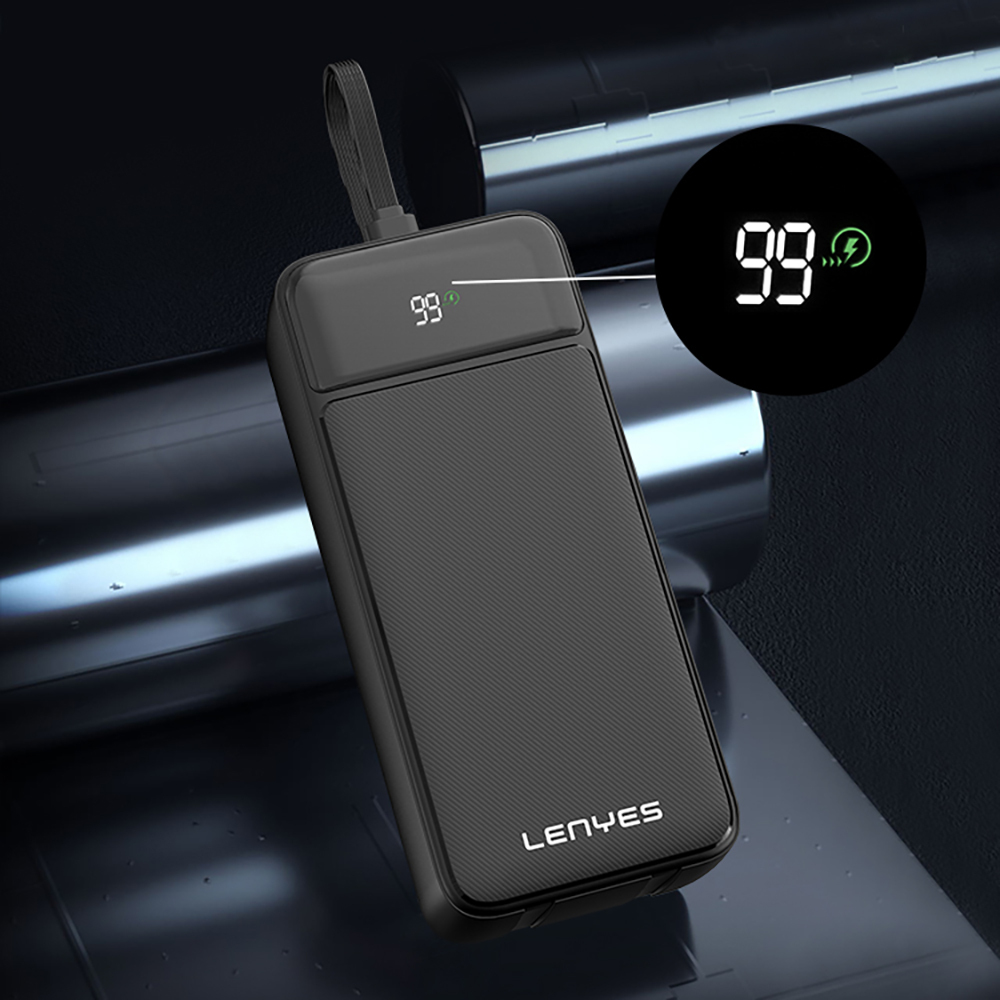 Lenyes PX355D Digital LED Display Powerbank with Type-C and Lightning Cable 22.5W 30.000mAh - 11