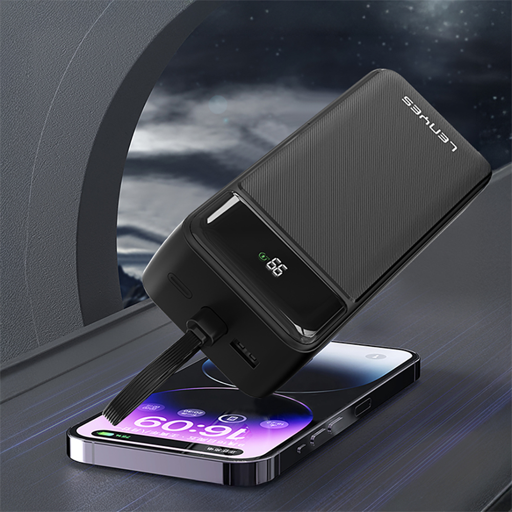 Lenyes PX355D Digital LED Display Powerbank with Type-C and Lightning Cable 22.5W 30.000mAh - 12