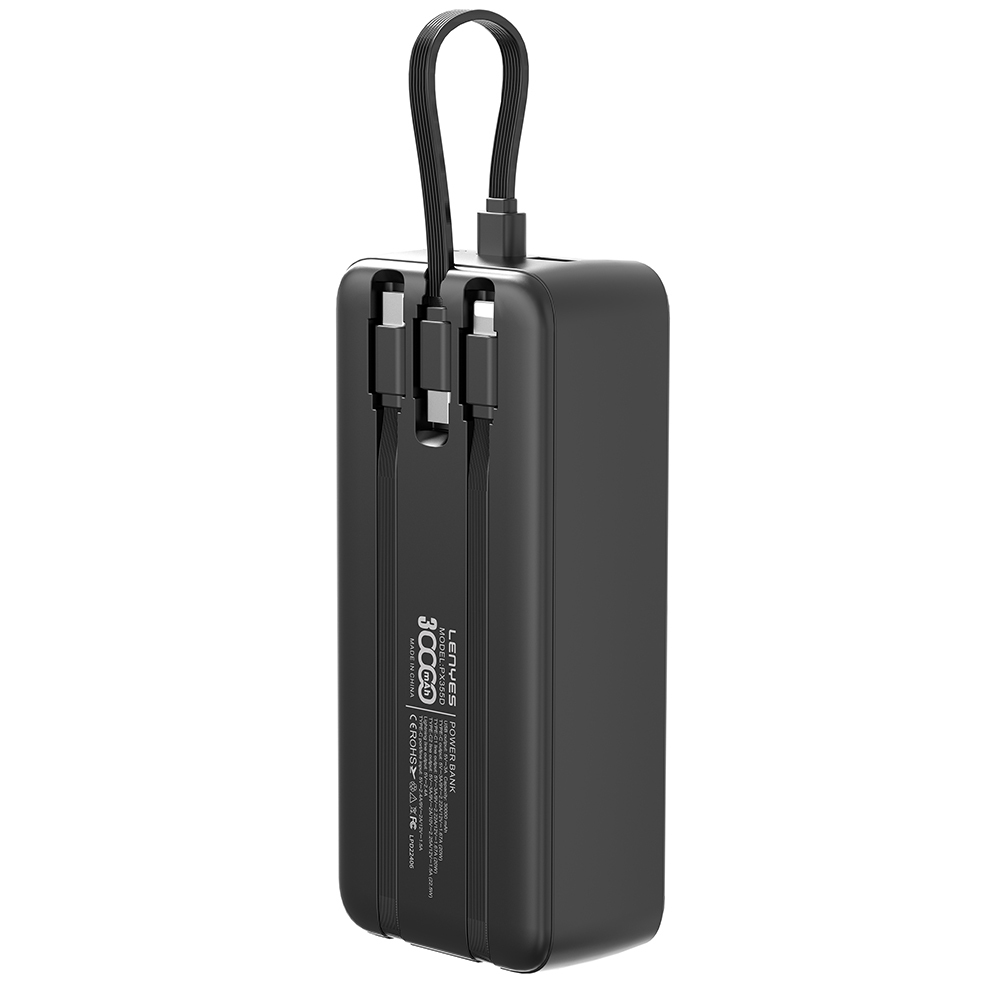 Lenyes PX355D Digital LED Display Powerbank with Type-C and Lightning Cable 22.5W 30.000mAh - 3