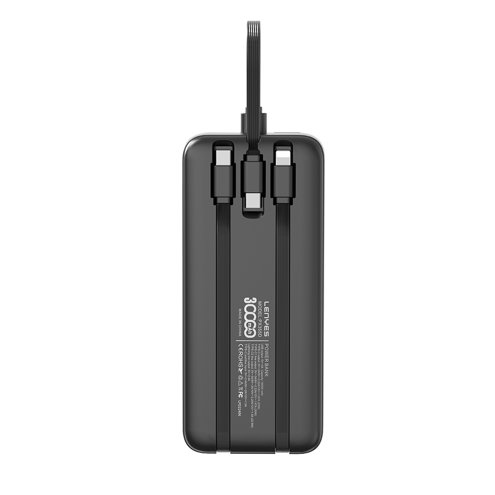 Lenyes PX355D Digital LED Display Powerbank with Type-C and Lightning Cable 22.5W 30.000mAh - 7