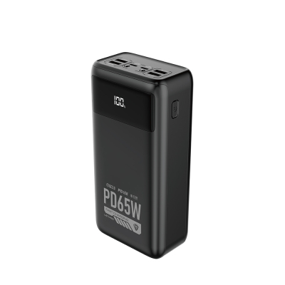 Lenyes PX591D Pro Hızlı Şarj Özellikli Dijital LED Göstergeli Taşınabilir Powerbank 65W 50000mAh Siyah