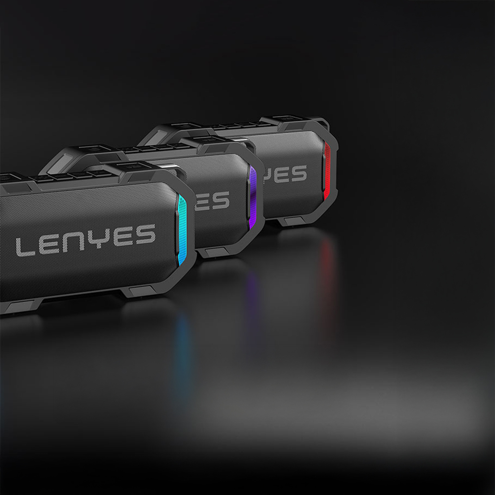 Lenyes S233 Ritme Duyarlı RGB Işıklı Taşınabilir Su Geçirmez TWS Bluetooth Hoparlör - 12