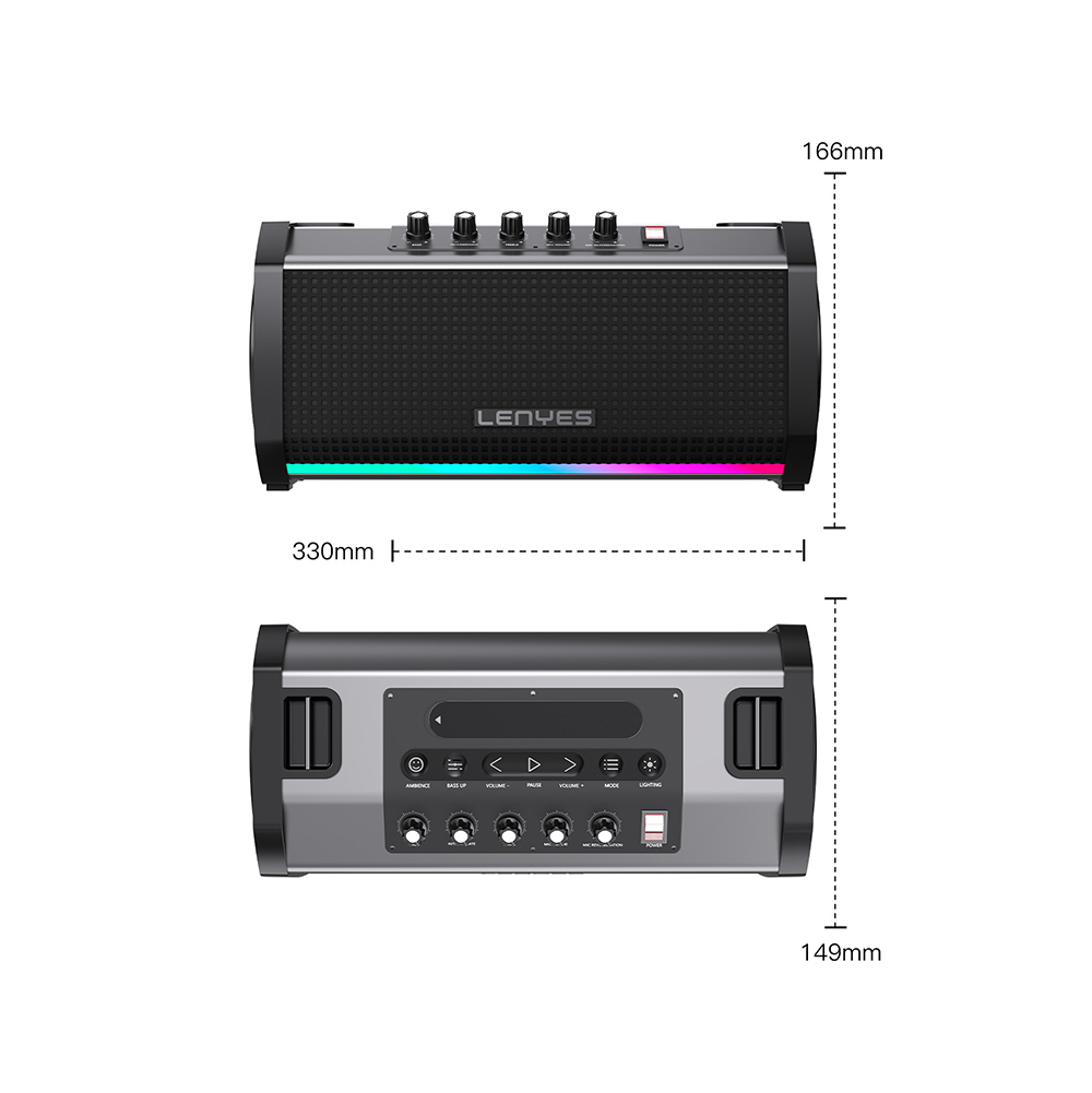 Lenyes S863 RGB Led Işıklı Mikrofonlu TWS Bluetooth Speaker Hoparlör v5.3 - 4