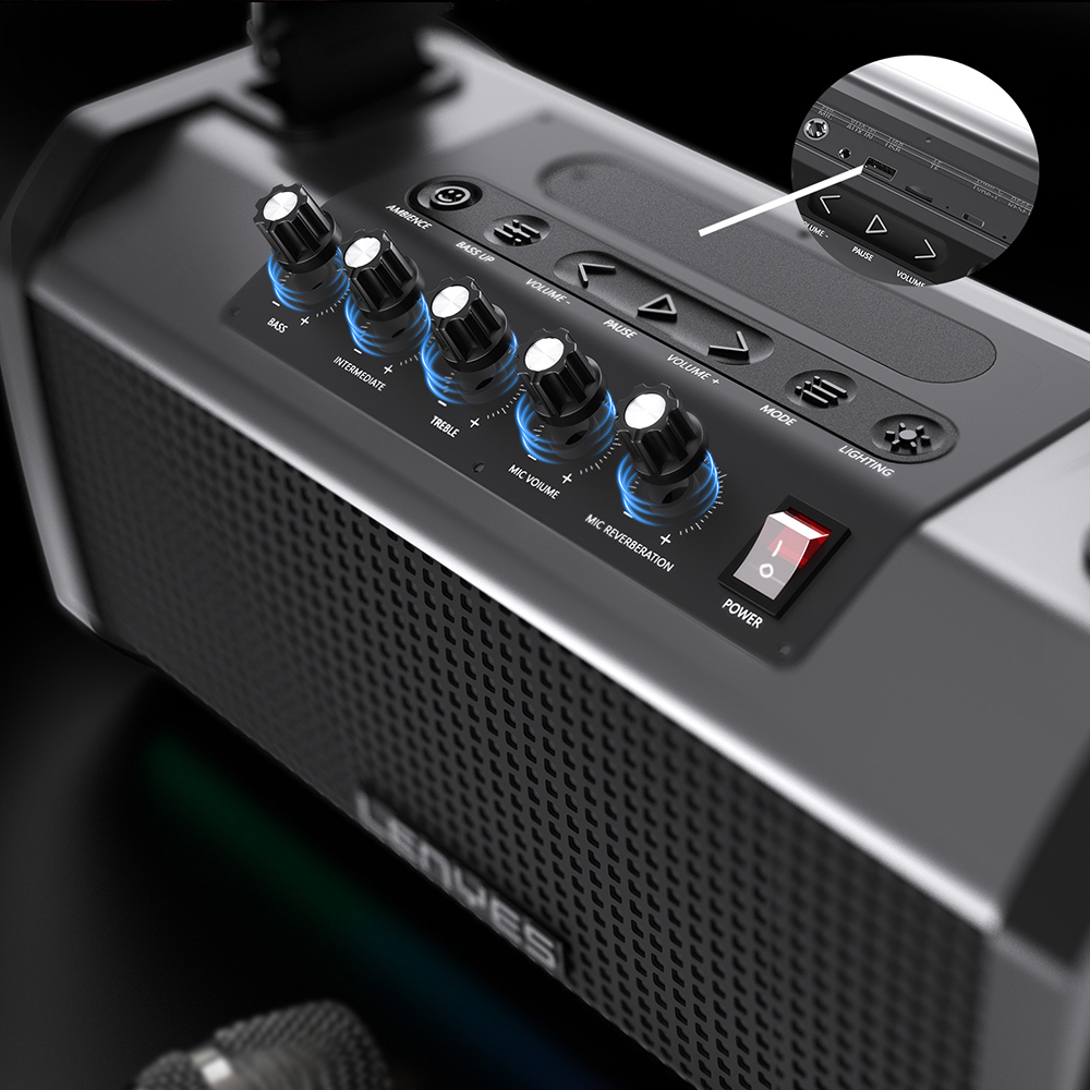 Lenyes S863 RGB Led Işıklı Mikrofonlu TWS Bluetooth Speaker Hoparlör v5.3 - 9
