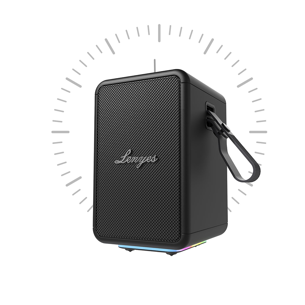 Lenyes S874 Su Geçirmez Özellikli RGB Işıklı Askılı Taşınabilir TWS Bluetooth Hoparlör v5.3 - 6