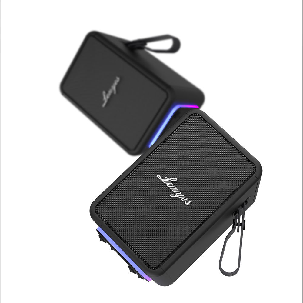 Lenyes S874 Su Geçirmez Özellikli RGB Işıklı Askılı Taşınabilir TWS Bluetooth Hoparlör v5.3 - 5