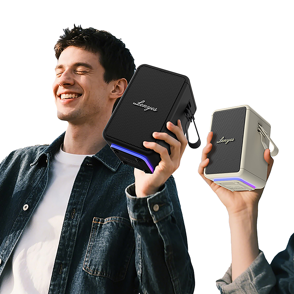 Lenyes S874 Su Geçirmez Özellikli RGB Işıklı Askılı Taşınabilir TWS Bluetooth Hoparlör v5.3 - 7
