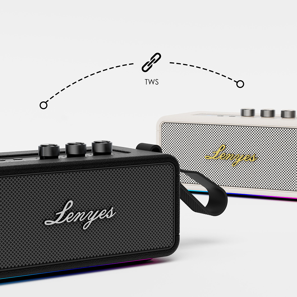 Lenyes S876 Supreme Serisi RGB Işıklı Taşınabilir Su Geçirmez TWS Bluetooth Hoparlör v5.3 45W - 4