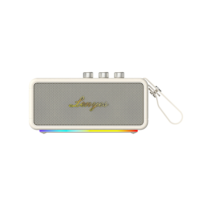 Lenyes S876 Supreme Serisi RGB Işıklı Taşınabilir Su Geçirmez TWS Bluetooth Hoparlör v5.3 45W Bej