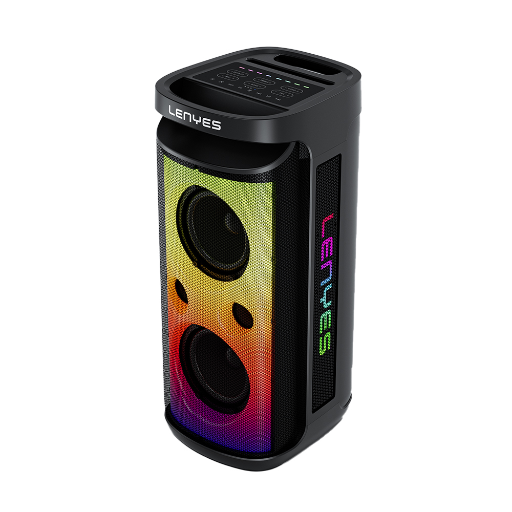 Lenyes S882 Waterproof with Microphone Multi-Input RGB Lighted TWS Karaoke FM Bluetooth Speaker v5.3 200W - 1