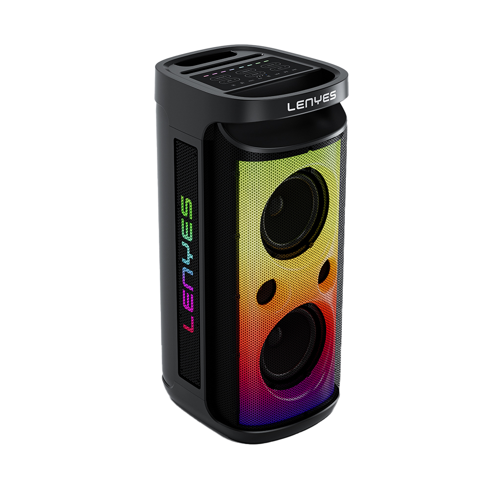 Lenyes S882 Waterproof with Microphone Multi-Input RGB Lighted TWS Karaoke FM Bluetooth Speaker v5.3 200W - 4