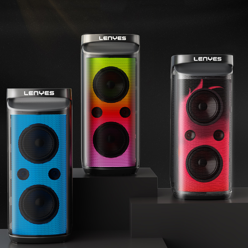 Lenyes S883 Waterproof Wheeled with Microphone Multiple Input RGB Light TWS Karaoke FM Bluetooth Speaker v5.3 360W - 10