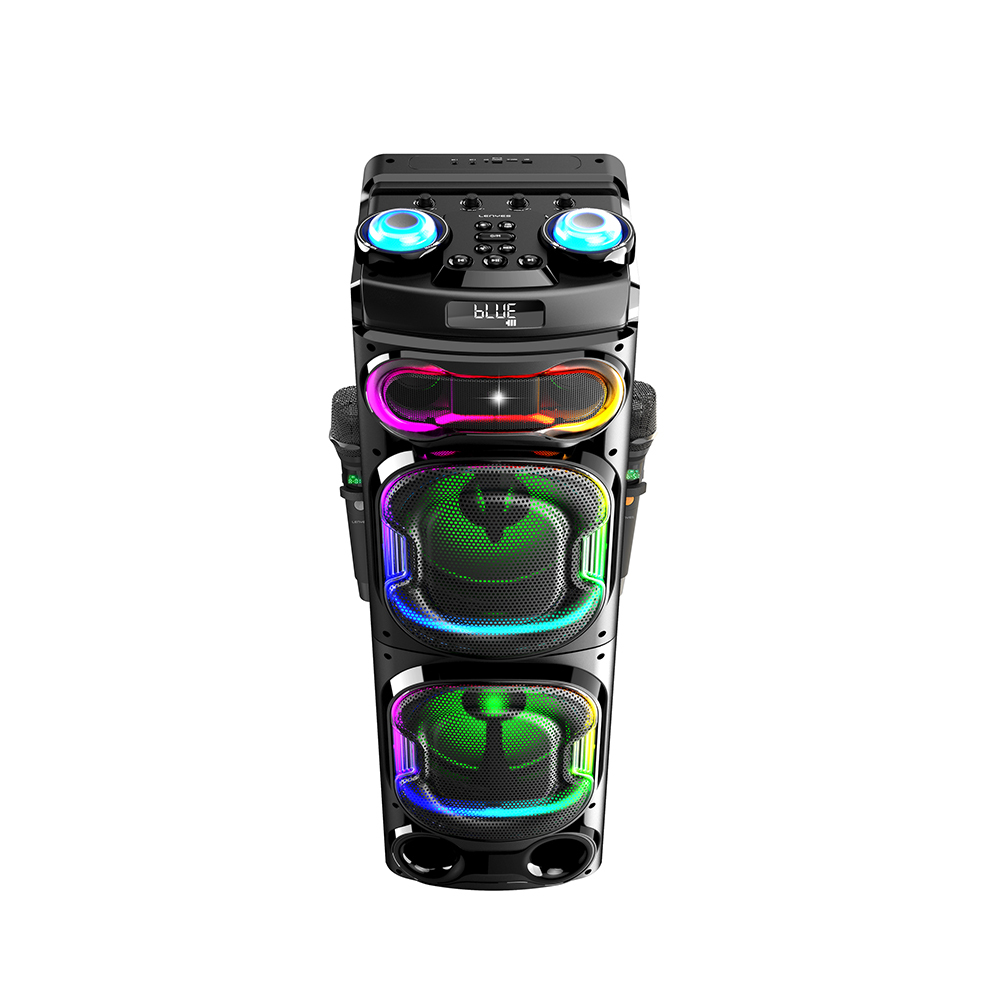 Lenyes S887 RGB Işıklı Çift Mikrofonlu Kablosuz TWS Bluetooth Speaker Hoparlör v5.3 - 1
