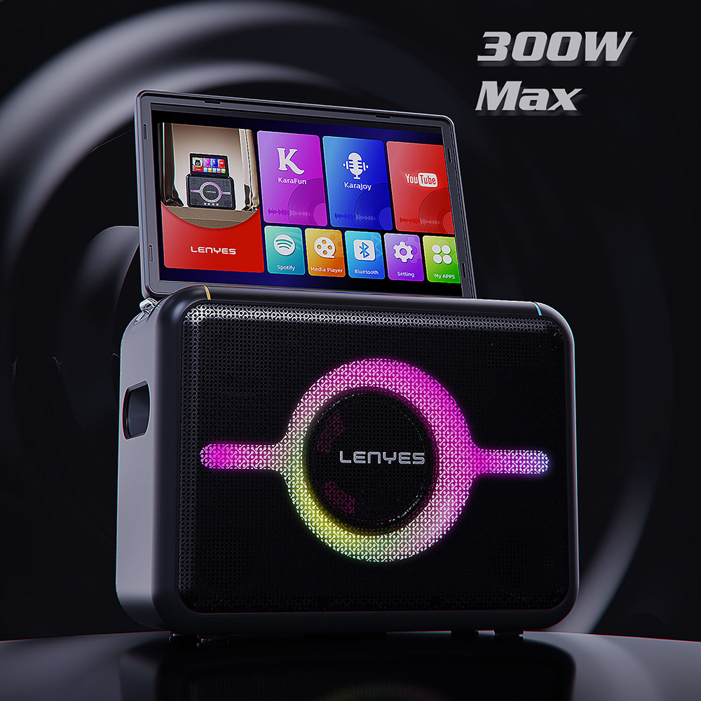 Lenyes S892 RGB Light Microphone Touch Screen Portable TWS Bluetooth Speaker v5.3 300W - 9