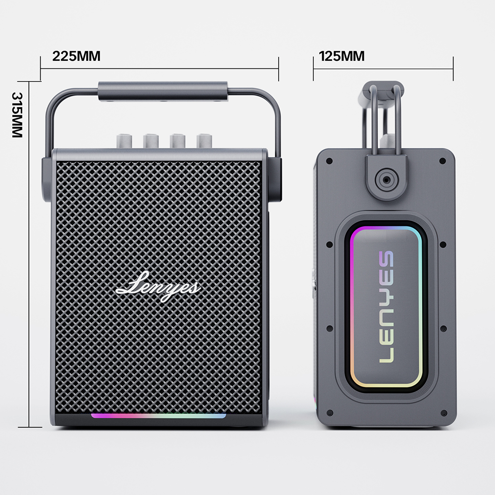 Lenyes Titan 1 Serisi RGB Işıklı Çift Mikrofonlu Bluetooth Speaker Hoparlör v5.3 5000mAh - 3