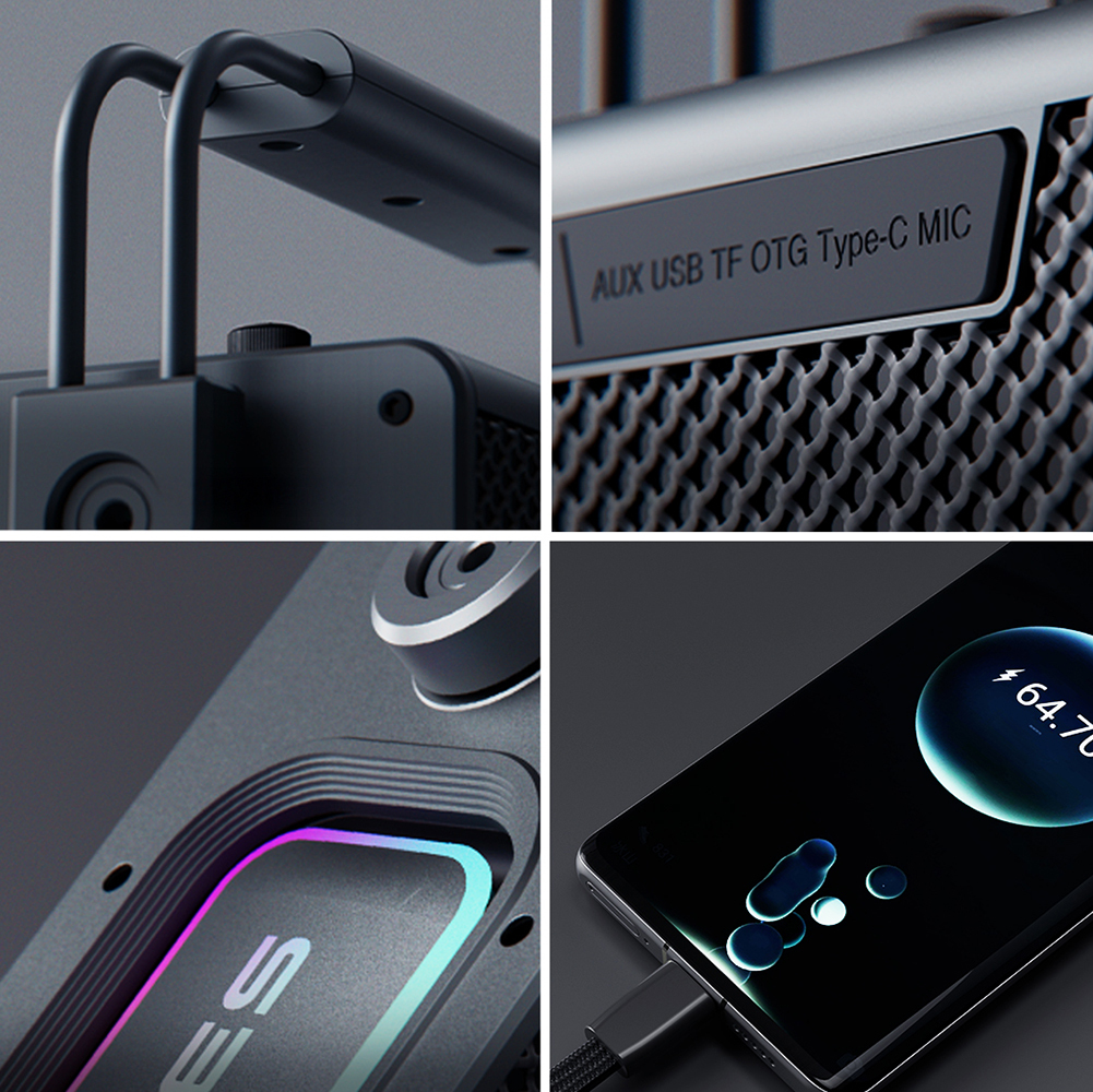 Lenyes Titan 1 Serisi RGB Işıklı Çift Mikrofonlu Bluetooth Speaker Hoparlör v5.3 5000mAh - 7