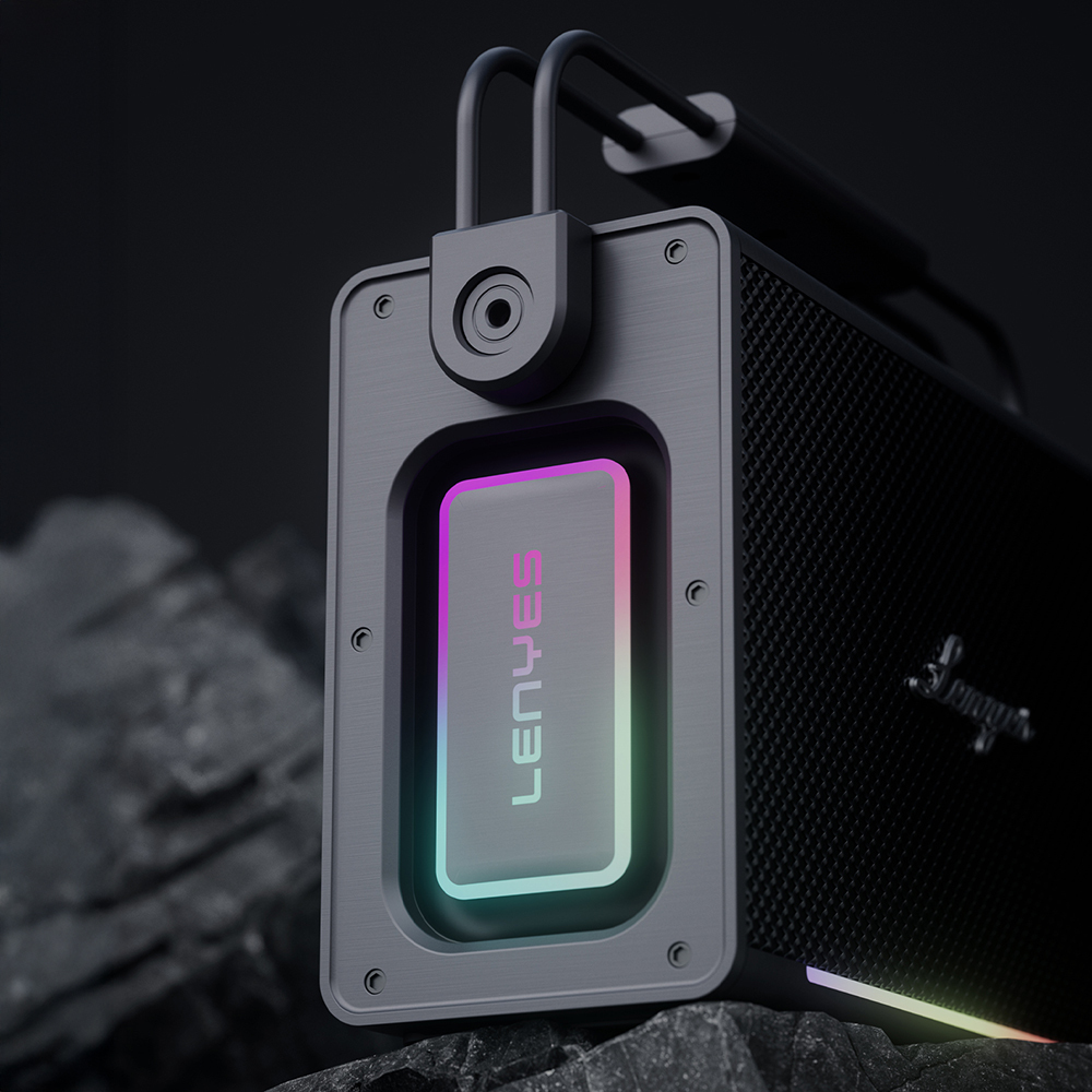 Lenyes Titan 2 Serisi RGB Işıklı Çİft Mikrofonlu Taşınabilir TWS Bluetooth Speaker Hoparlör v5.3 5000mAh - 4
