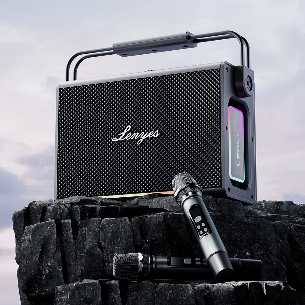 Lenyes Titan 2 Serisi RGB Işıklı Çİft Mikrofonlu Taşınabilir TWS Bluetooth Speaker Hoparlör v5.3 5000mAh - 5
