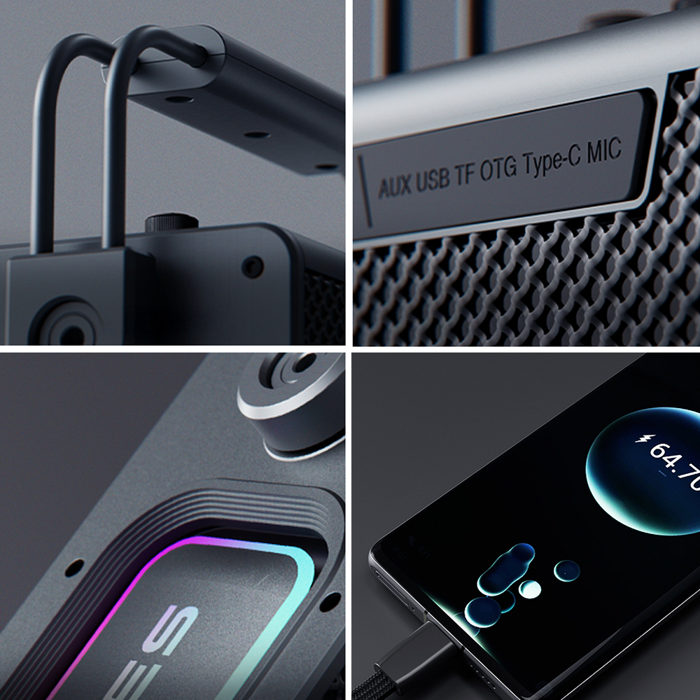 Lenyes Titan 2 Serisi RGB Işıklı Çİft Mikrofonlu Taşınabilir TWS Bluetooth Speaker Hoparlör v5.3 5000mAh - 6