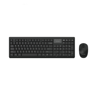 Lenyes WK105 Ergonomic 2in1 2.4G Wireless Keyboard and 1200 DPI Mouse Set Black