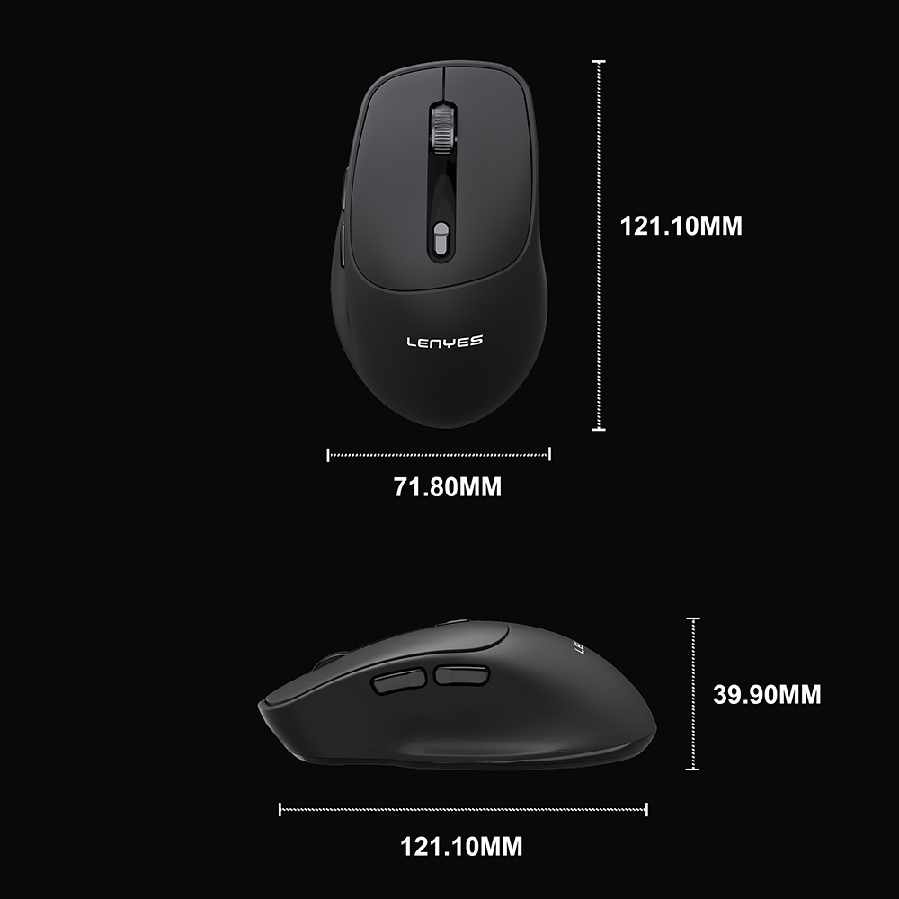 Lenyes WS105 Sessiz Buton Tasarımlı Ergonomik Çift Bluetooth Bağlantılı 2.4G Kablosuz Mouse 1600 DPI - 3