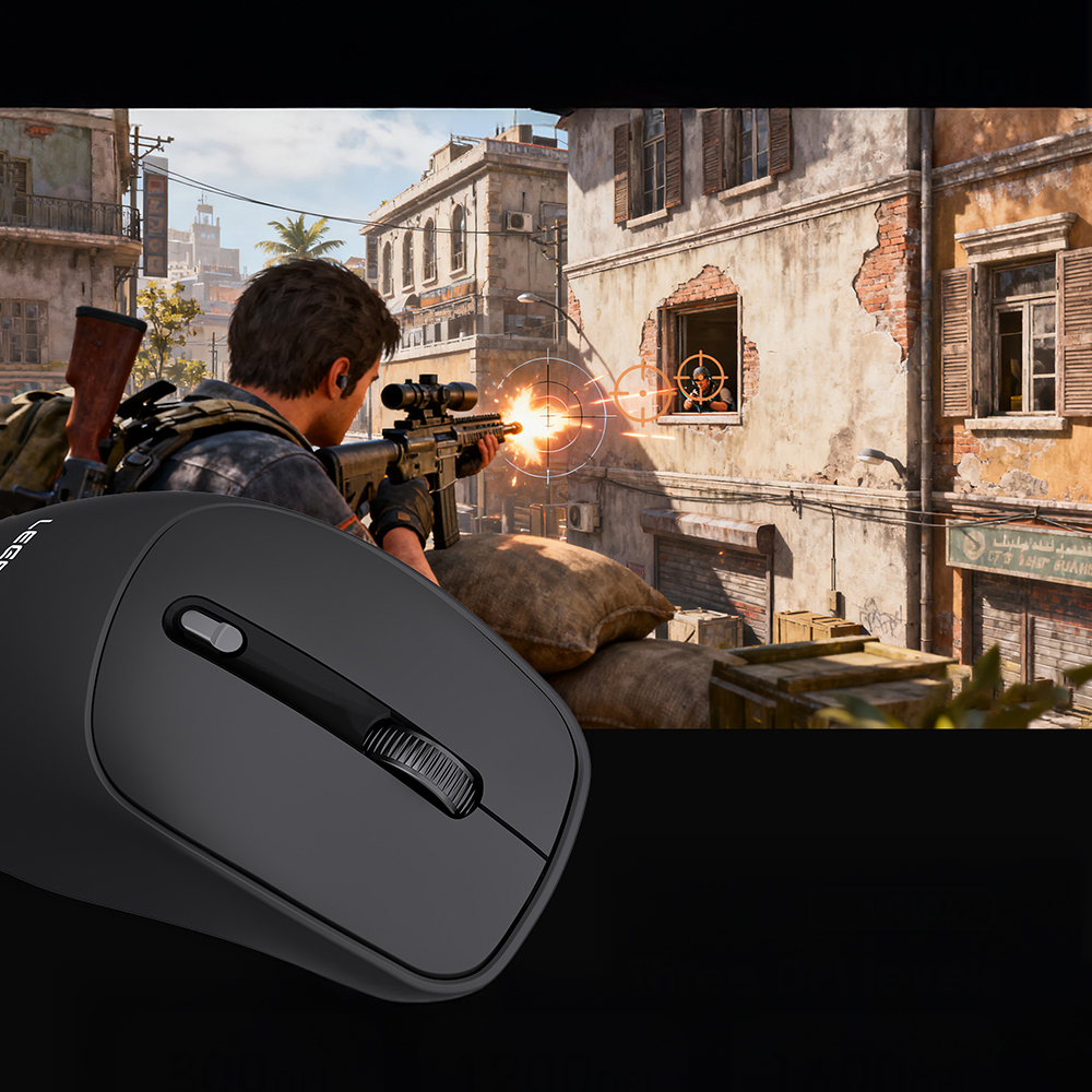 Lenyes WS105 Silent Button Design Ergonomic Dual Bluetooth Connection 2.4G Wireless Mouse 1600 DPI - 5