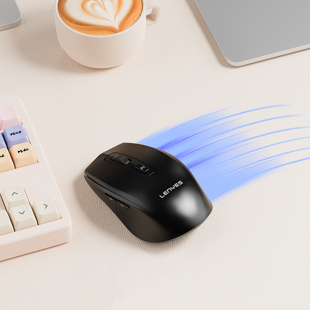 Lenyes WS106 Artificial Intelligence Supported Ergonomic Dual Bluetooth Connection 2.4G Wireless Mouse 500mAh - 7
