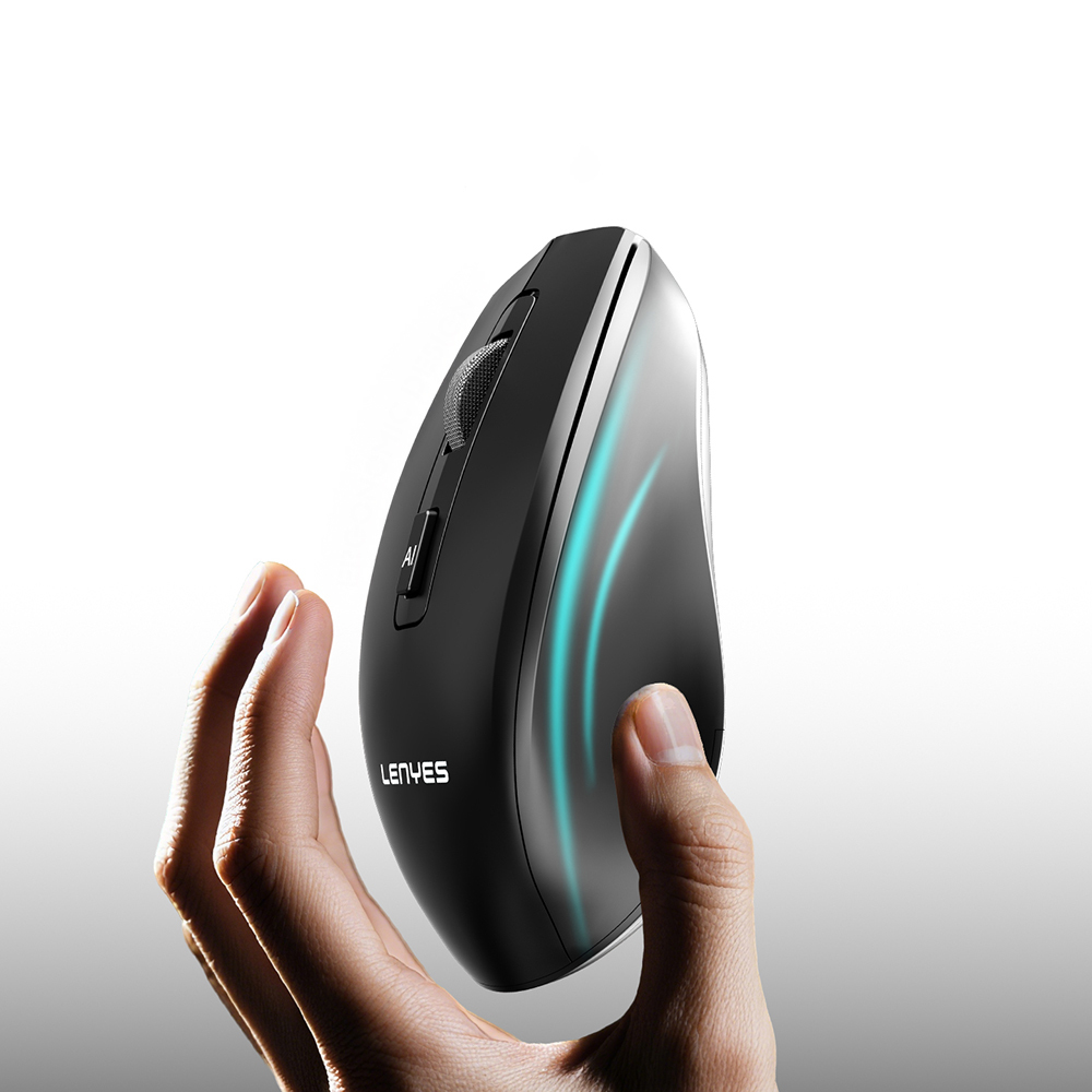 Lenyes WS106 Yapay Zeka Destekli Ergonomik Çift Bluetooth Bağlantılı 2.4G Kablosuz Mouse 500mAh - 5