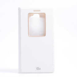 LG G2 Kılıf Zore Dolce Kapaklı Kılıf Beyaz