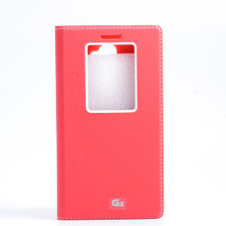 LG G2 Kılıf Zore Dolce Kapaklı Kılıf Kırmızı