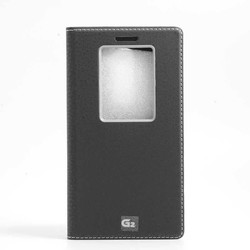 LG G2 Kılıf Zore Dolce Kapaklı Kılıf Siyah