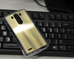 LG G3 Kılıf Zore 4D Silikon Gold