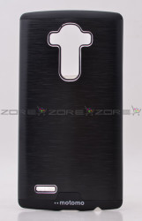 LG G4 Kılıf Zore Metal Motomo Kapak Siyah