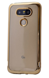 LG G5 Kılıf Zore Lazer Kaplama Silikon Gold