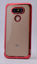 LG G5 Kılıf Zore Lazer Kaplama Silikon Kırmızı