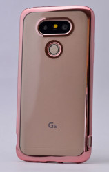 LG G5 Kılıf Zore Lazer Kaplama Silikon Rose Gold