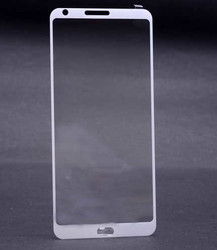 LG G6 Zore Ekranı Tam Kaplayan Düz Cam Koruyucu Beyaz