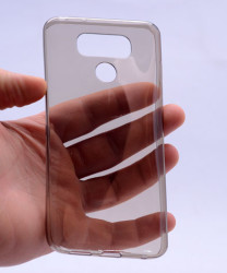 LG G6 Kılıf Zore Ultra İnce Silikon Kapak 0.2 mm Füme