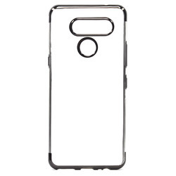 LG K50S Case Zore Dört Köşeli Lazer Silicon Cover Black