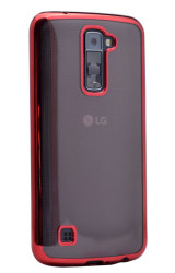 LG K10 Kılıf Zore Lazer Kaplama Silikon Kırmızı
