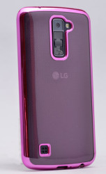 LG K10 Kılıf Zore Lazer Kaplama Silikon Pembe