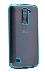 LG K10 Kılıf Zore Lazer Kaplama Silikon Mavi
