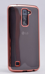 LG K10 Kılıf Zore Lazer Kaplama Silikon Rose Gold